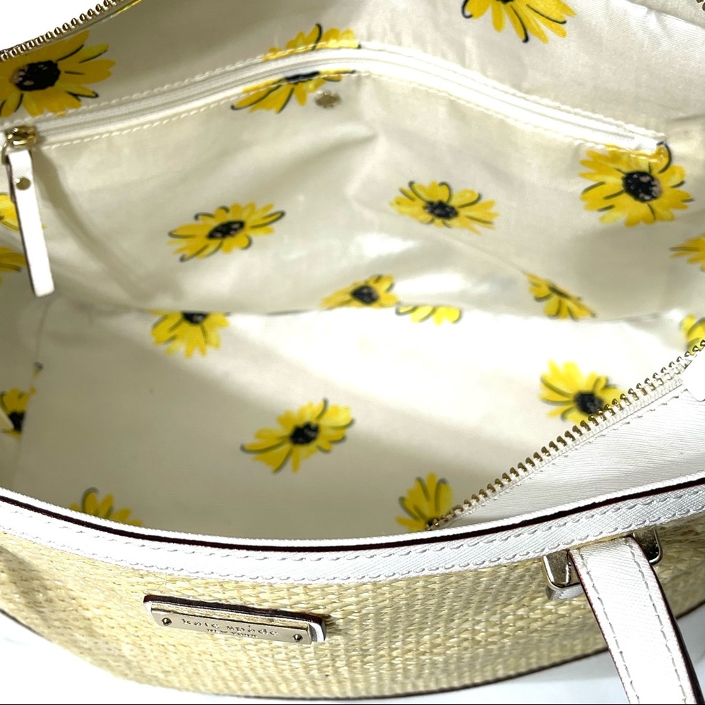 Kate Spade ♠️ Cedar Street Straw Mini Harmony Daisy Satchel - Picture 8 of 16